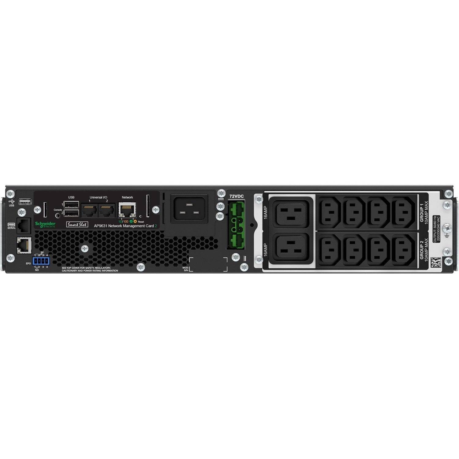 APC Smart-UPS 2200VA/1980W Online UPS, 2U Rackmount, 230V/16A Input, 2x IEC C19  8x IEC C13 Outle... - Image 2