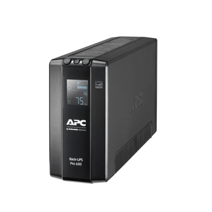 APC Back-UPS Pro 650VA/390W Line Interactive UPS, Tower, 230V/10A Input, 6x IEC C13 Outlets, Lead...