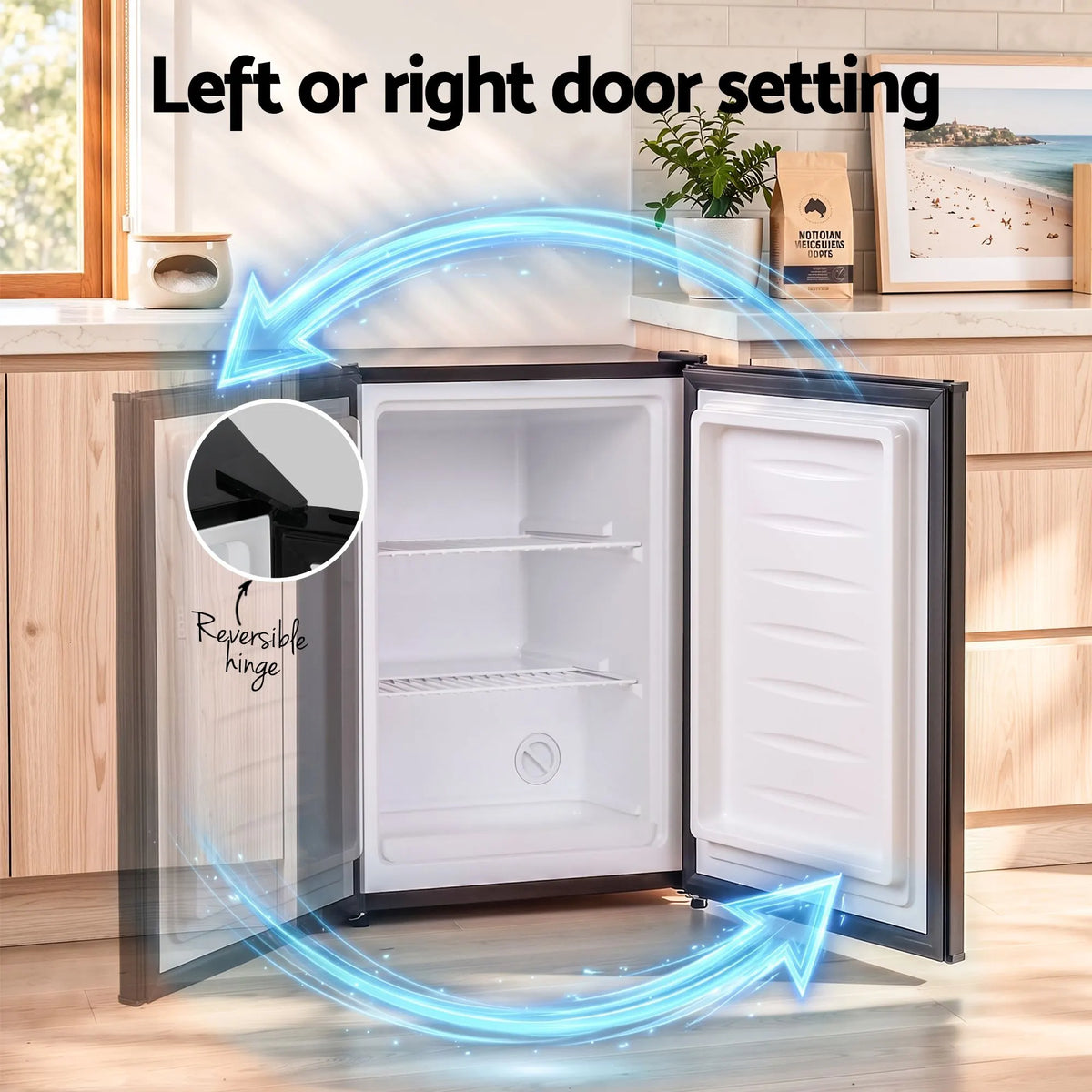 Devanti 42L Upright Freezer Fridge Black - Image 5