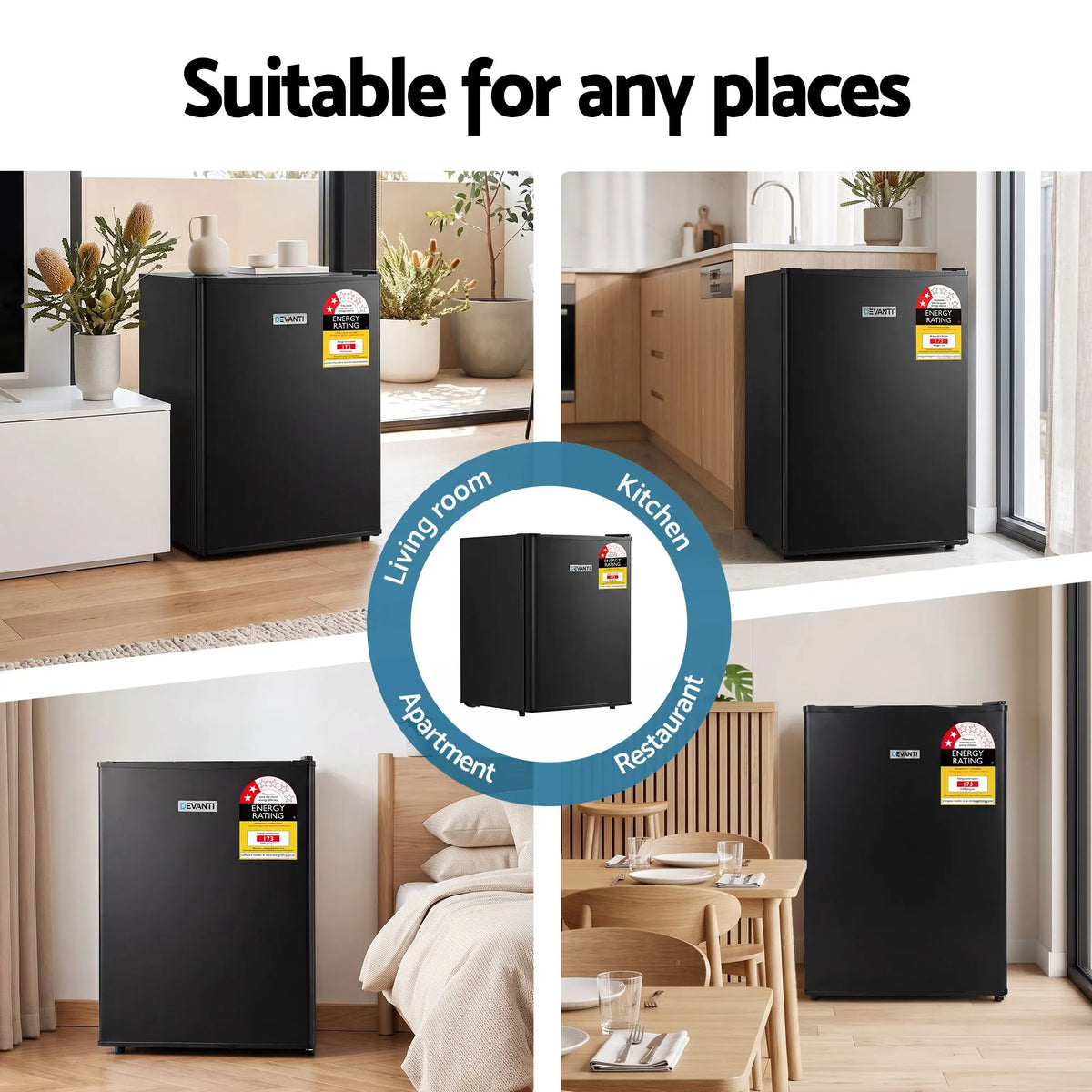 Devanti 42L Upright Freezer Fridge Black - Image 7
