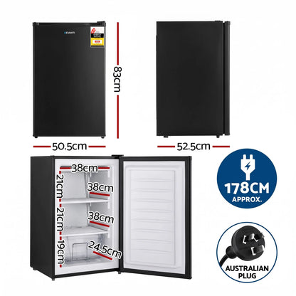 Devanti 81L Upright Freezer Fridge Black - Image 3
