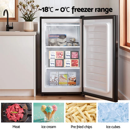Devanti 81L Upright Freezer Fridge Black - Image 4