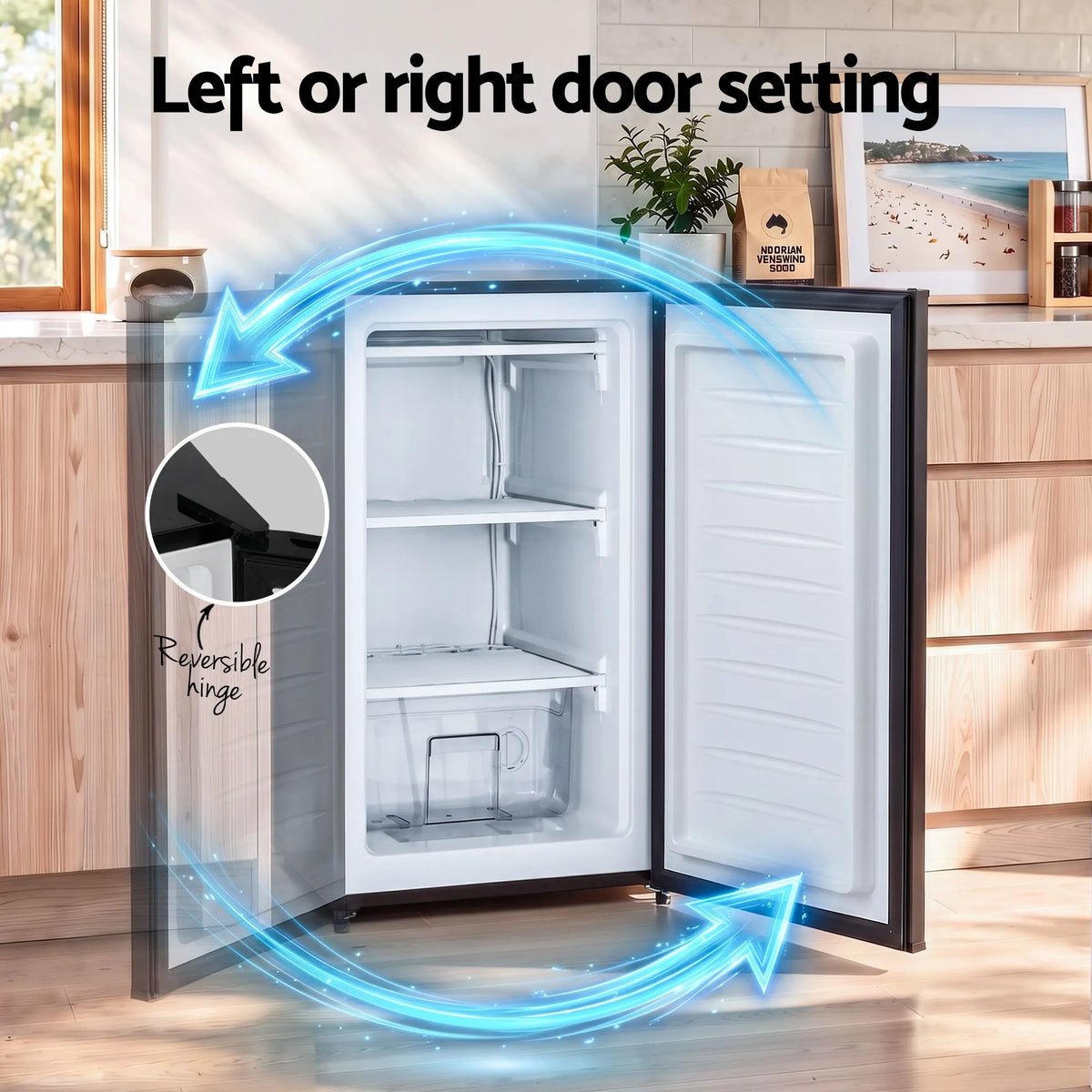 Devanti 81L Upright Freezer Fridge Black - Image 5