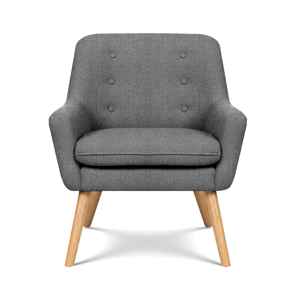 Artiss 2X Armchair Lounge Chair Accent Tub Chair Grey ANNE - Image 3