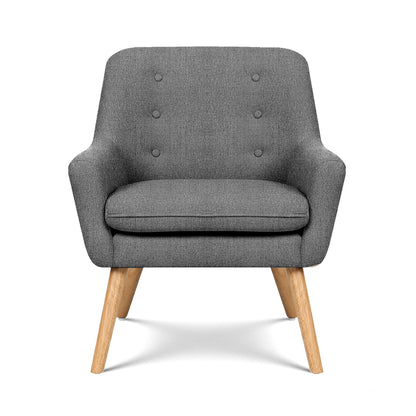 Artiss 2X Armchair Lounge Chair Accent Tub Chair Grey ANNE - Image 3