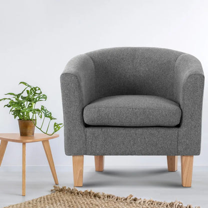 Artiss Armchair Tub Chair Grey Abby - Image 7