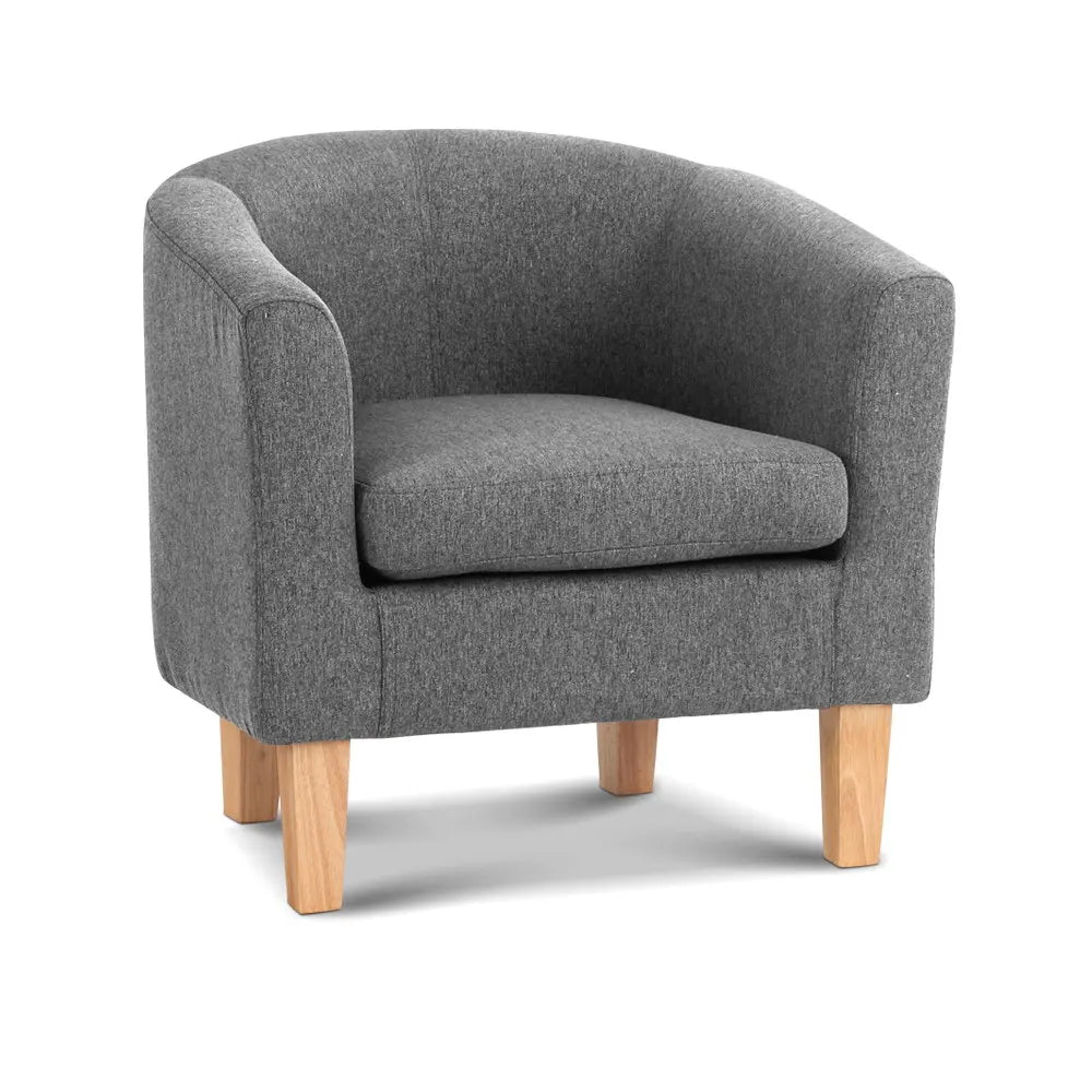 Artiss Armchair Tub Chair Grey Abby - Image 8