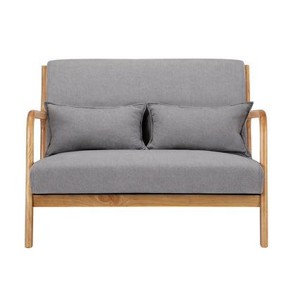 Artiss Armchair 2-seater Loveseat Fabric Grey - Image 3