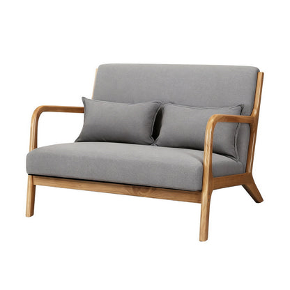 Artiss Armchair 2-seater Loveseat Fabric Grey - Image 7