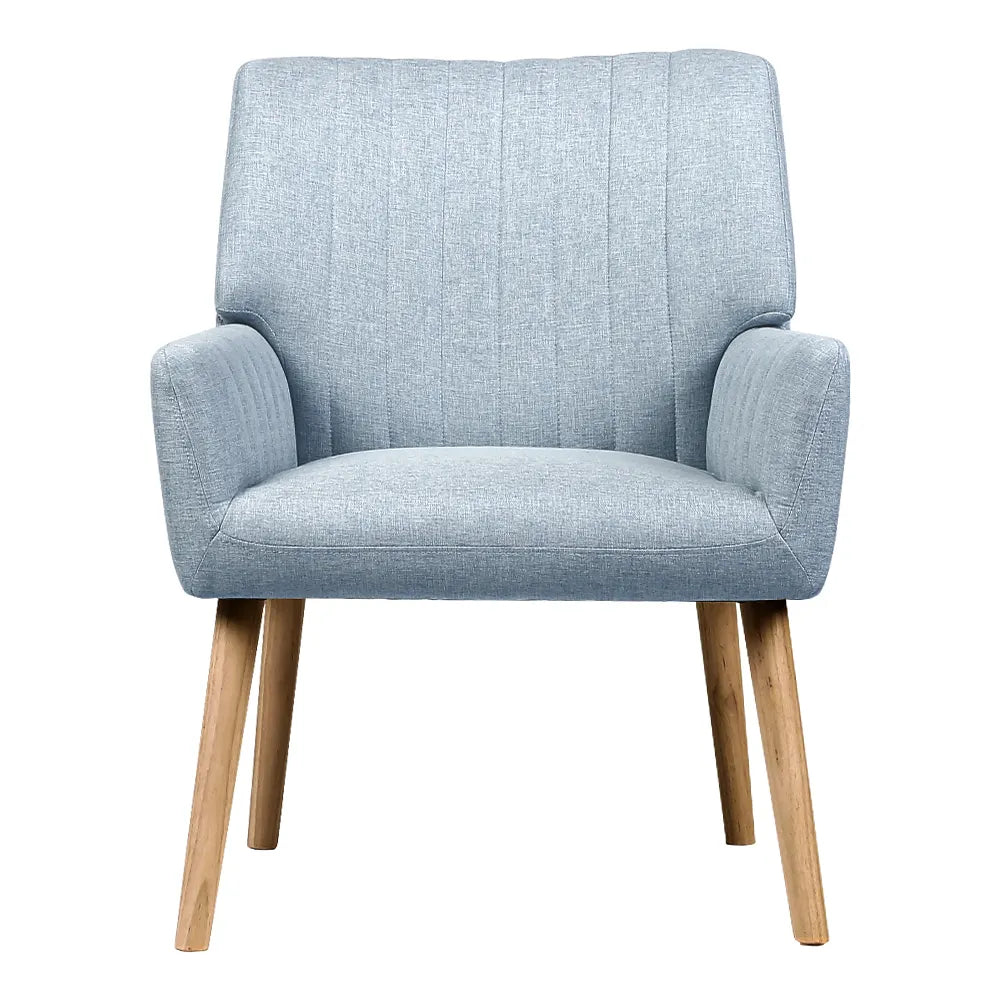 Artiss Armchair Fabric Blue Grey Sebastini - Image 3