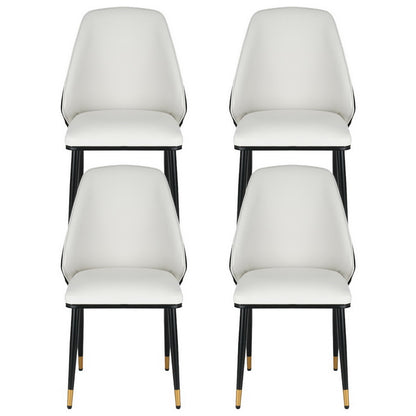 Artiss Dining Chairs Set of 4 Leather Seat Beige and Black - Image 3
