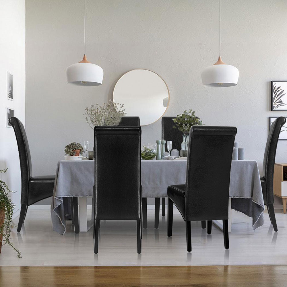 Artiss Dining Chairs Set of 2 Leather Parsons Chair Black - Image 4