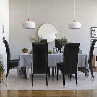 Artiss Dining Chairs Set of 2 Leather Parsons Chair Black - Image 4