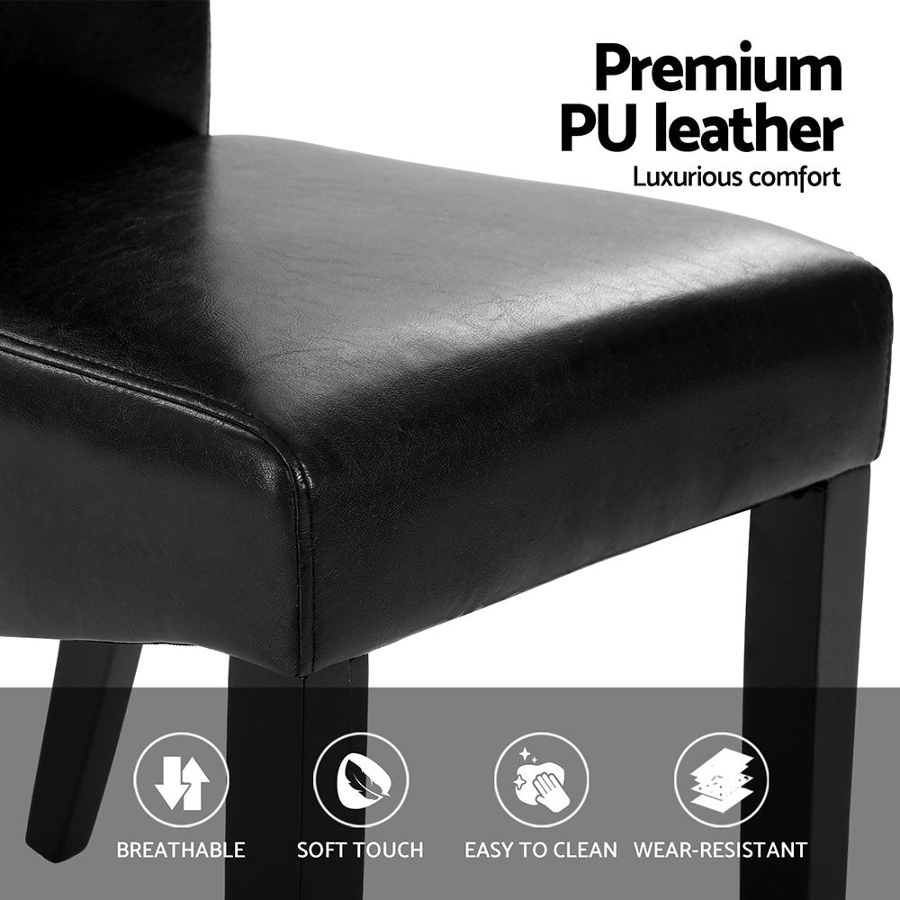 Artiss Dining Chairs Set of 2 Leather Parsons Chair Black - Image 6