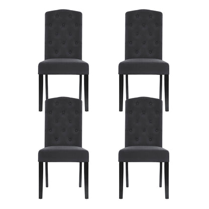 Artiss Dining Chairs Set of 4 Linen Parsons Chair Dark Grey - Image 3