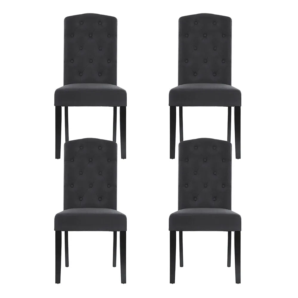 Artiss Dining Chairs Set of 4 Linen Parsons Chair Dark Grey - Image 3