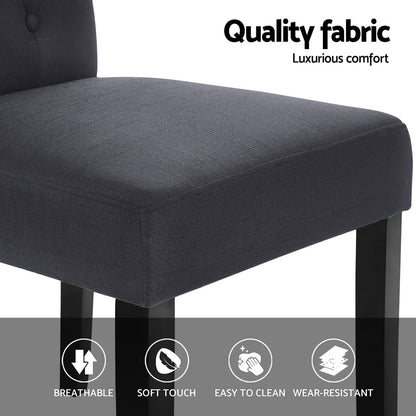 Artiss Dining Chairs Set of 4 Linen Parsons Chair Dark Grey - Image 6