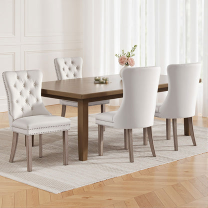 1 Set of 4 Artiss Dining Chairs Beige Velvet - Image 7