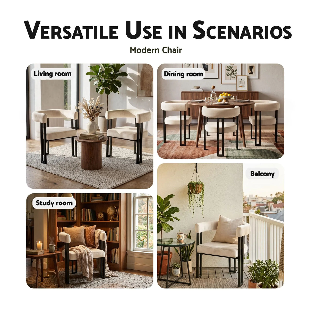 Artiss Dining Chairs Set of 4 Velvet Upholstered Barrel Chairs with Curved Armrests & Back Beige - Image 9