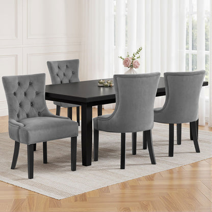 Artiss Dining Chairs Set of 4 Velvet French Provincial Grey - Image 7