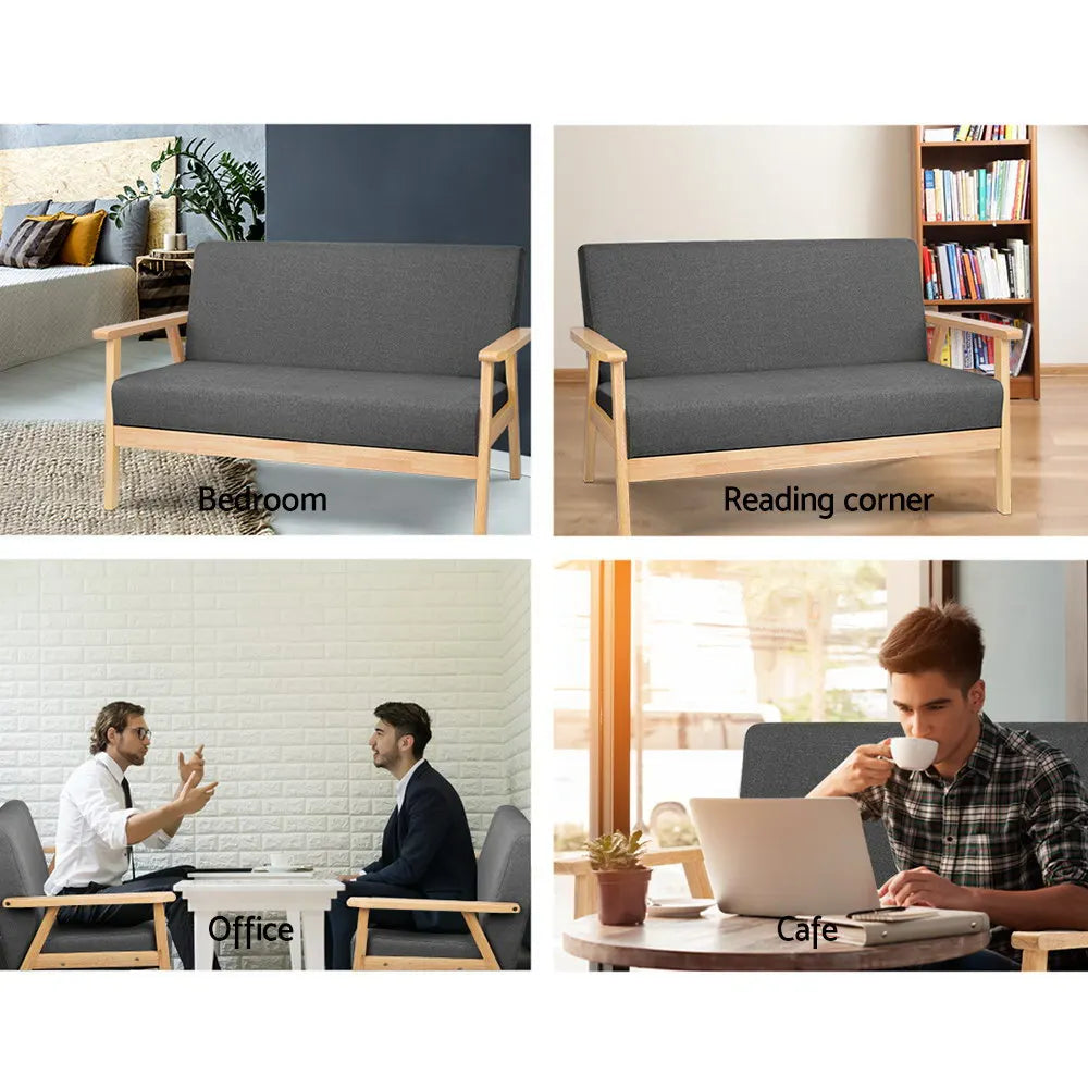 Artiss 2-Seater Sofa Armchair Skane - Image 5