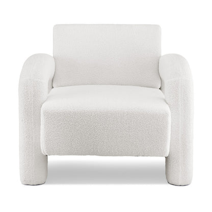 Artiss Armchair Accent Chair Lounge Sofa Couch Curved Seat Boucle White - Image 4