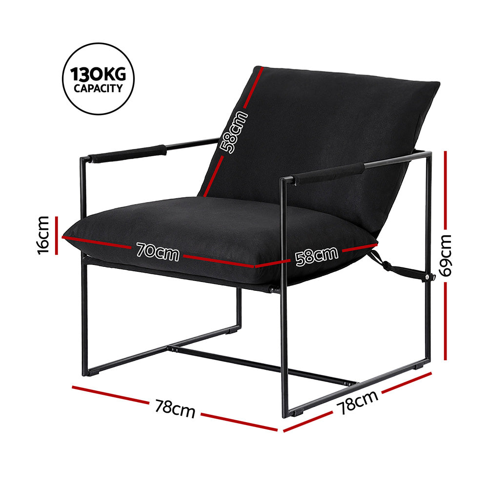 Artiss Armchair Lounge Chair Sling Black - Image 2