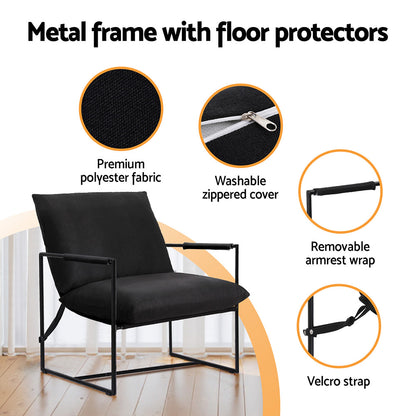 Artiss Armchair Lounge Chair Sling Black - Image 5