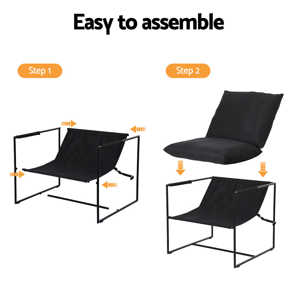 Artiss Armchair Lounge Chair Sling Black - Image 7