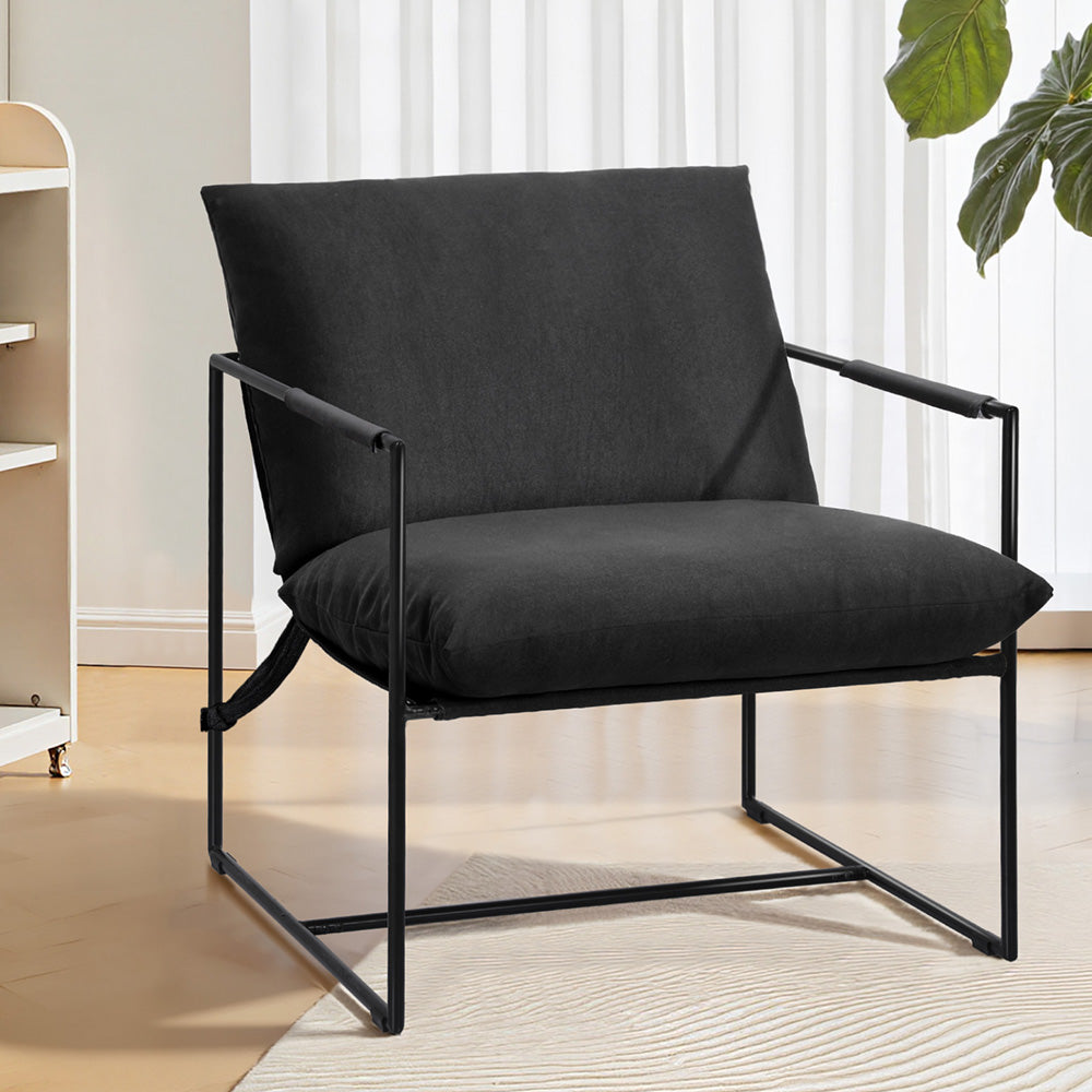 Artiss Armchair Lounge Chair Sling Black - Image 8