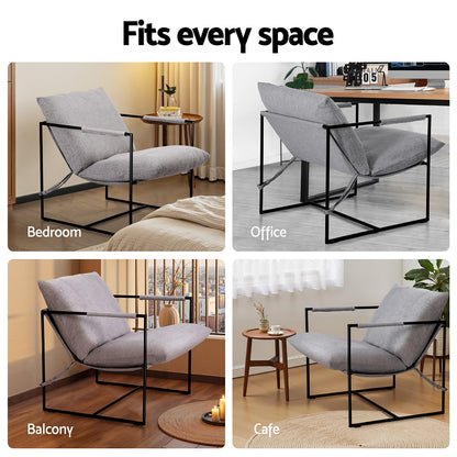 Artiss Armchair Lounge Chair Sling Grey - Image 6