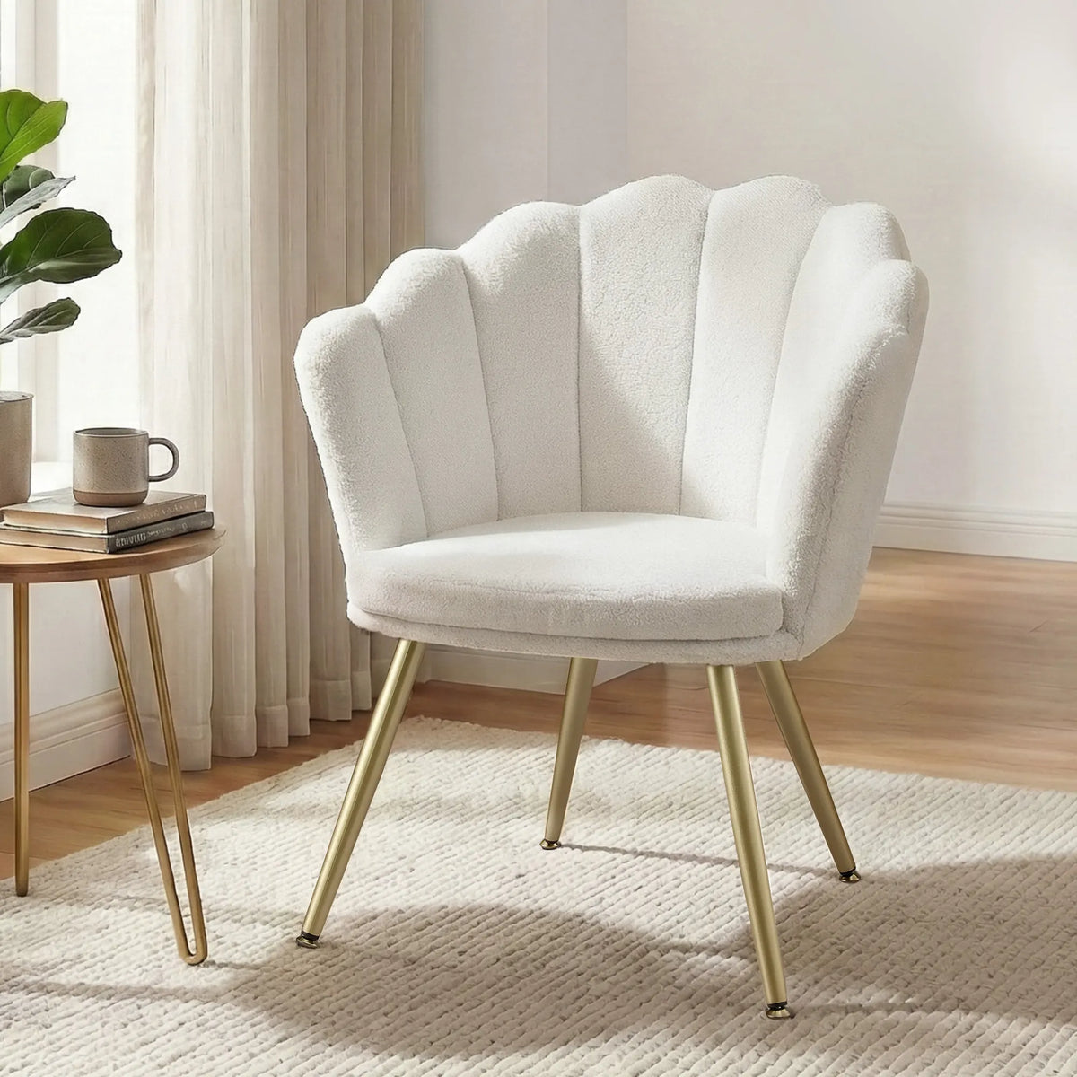 Artiss Armchair Teddy Fleece White Callista