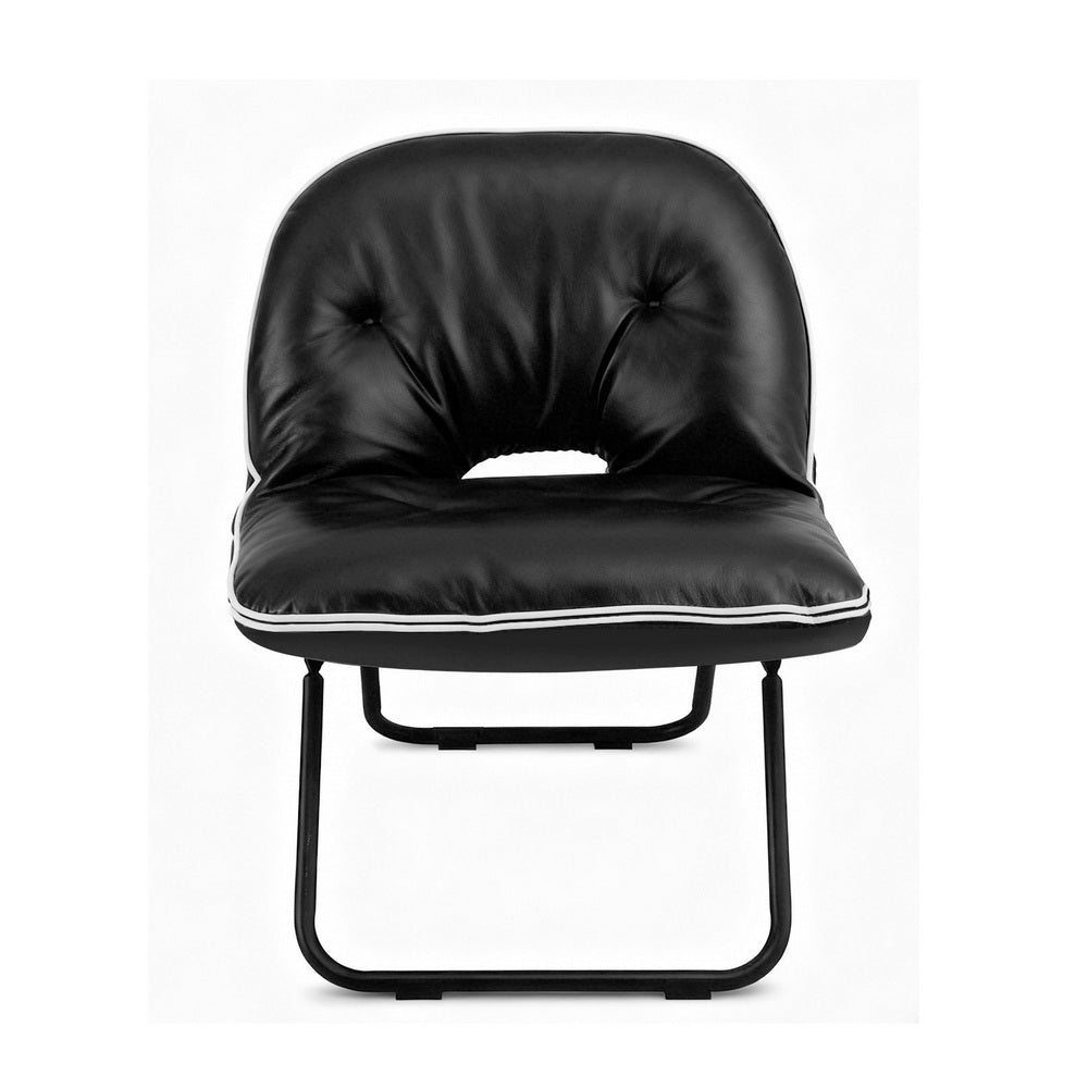 Artiss Foldable Chair 2-In-1 Armchair Lounge Chair Portable Black - Image 3