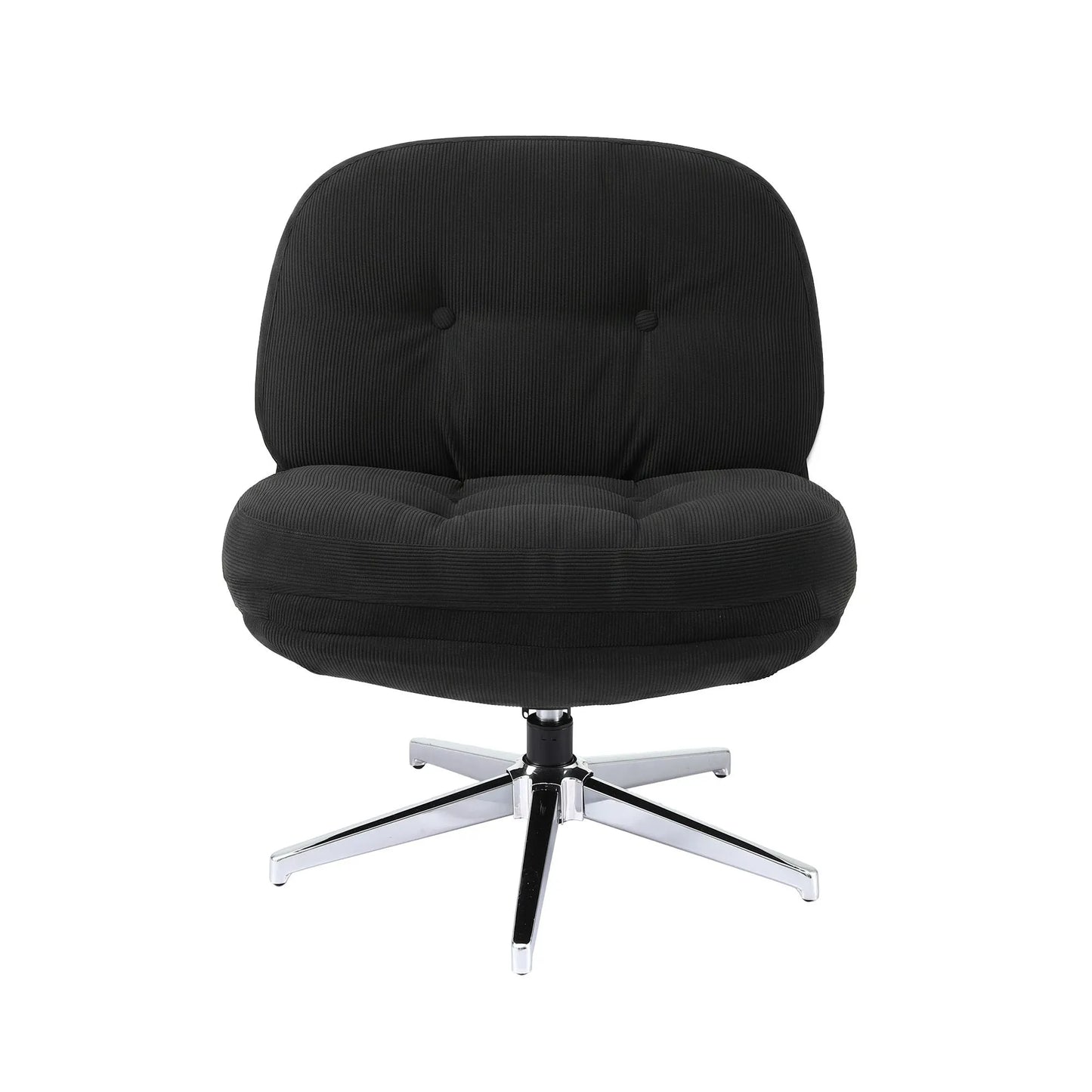 Artiss Swivel Chair Nursing Armchair Lounge Corduroy Steel Star Base Black - Image 4
