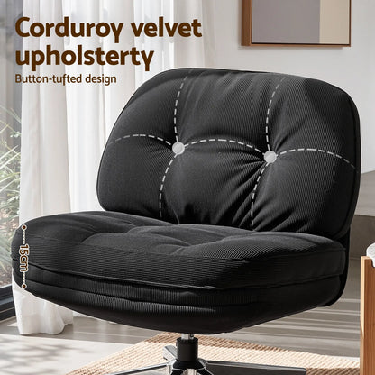 Artiss Swivel Chair Nursing Armchair Lounge Corduroy Steel Star Base Black - Image 6
