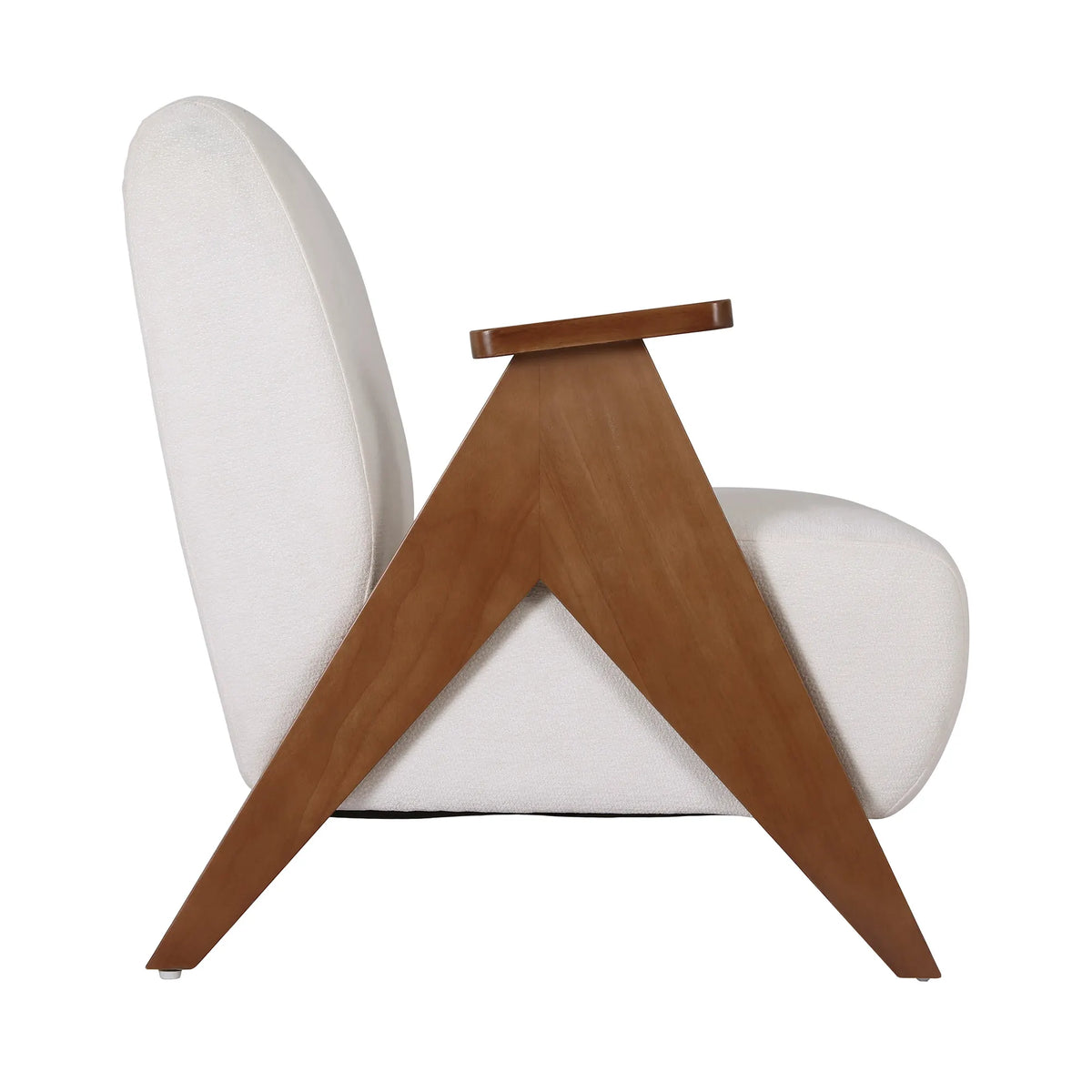 Artiss Armchair Accent Chair Sturdy Upholstered Solid Wood Chenille Fabric White - Image 3