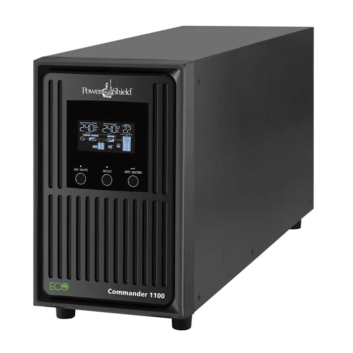 PowerShield Commander 1100VA/990W - 10Amp, Line Interactive Pure Sine Wave Tower UPS with AVR, 2...
