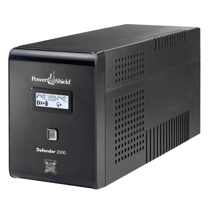 PowerShield Defender 2000VA/1200W UPS, AVR, LCD display, 6 AUS sockets, user-replaceable batterie...