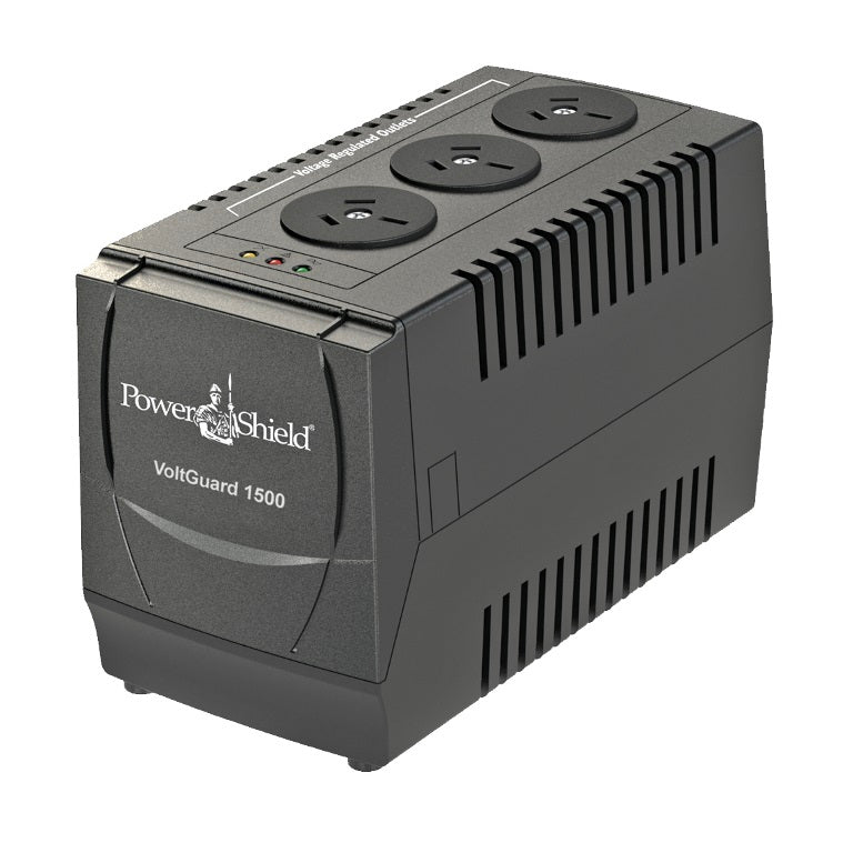 PowerShield VoltGuard 1500VA/750W Voltage Regulator, protects sensitive equipment from voltage fl...