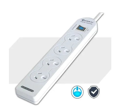Sansai 4 Way Basic Powerboard (131P) with Master Switch Overload Protecte Reset button Indicator...