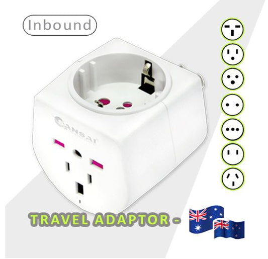 Sansai Universal Travel Adaptor 10A 240V 2400W 50Hz compatible for UK/USA/China/Japan/Italy and m...