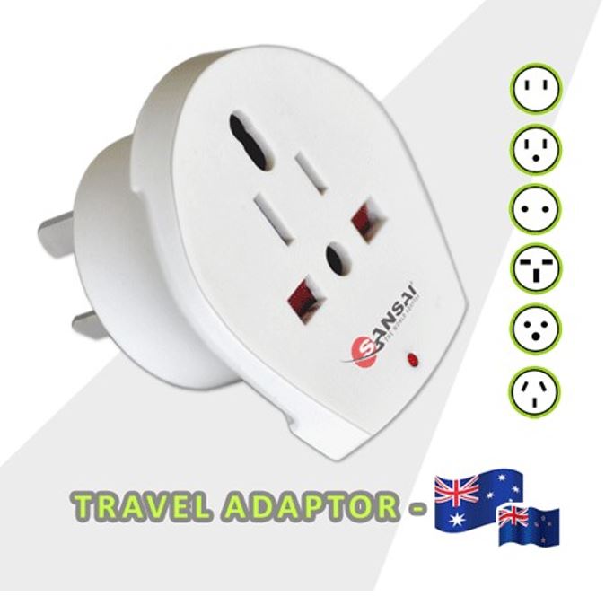 Sansai Travel Adaptor STV-018 for 240V equipment from Britain USA Europe Japan China Singapore Ko...