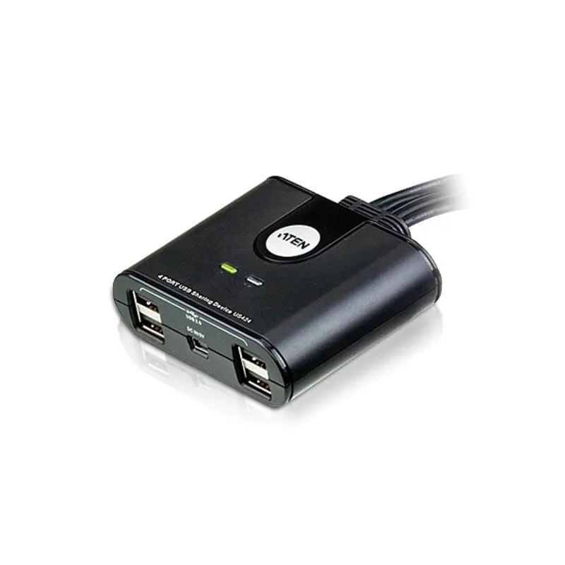 Aten Peripheral Switch 4x4 USB 2.0, 4x PC, 4x USB 2.0 Ports, Remote Port Selector, Plug and Play,...