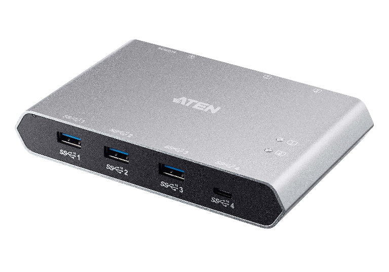 Aten Sharing Switch Gen2 2x4 USB-C, 2x PC, 4x USB 3.2 Gen2 Ports (1x USB-C), Power Passthrough, O...
