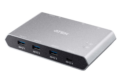 Aten Sharing Switch Gen2 2x4 USB-C, 2x PC, 4x USB 3.2 Gen2 Ports (1x USB-C), Power Passthrough, O...