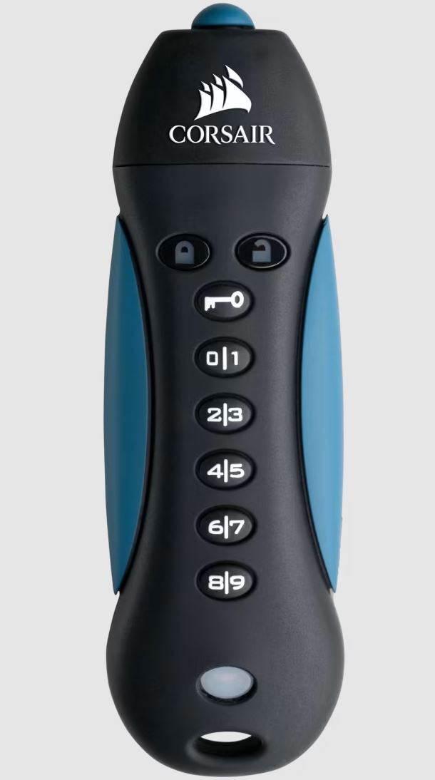 Corsair Padlock 3 128GB Secure USB 3.0 Flash Drive with Keypad - Secure 256-bit Hardware AES Encr...