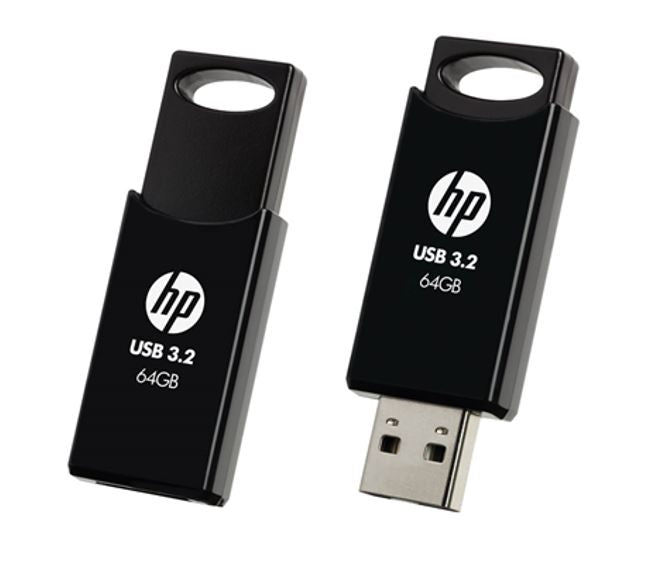HP 712B 64GB USB 3.2 Flash Drive Memory Stick Thump Key External Storage Capless Sliding Design f...