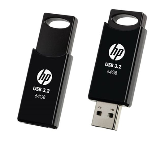 HP 712B 64GB USB 3.2 Flash Drive Memory Stick Thump Key External Storage Capless Sliding Design f...