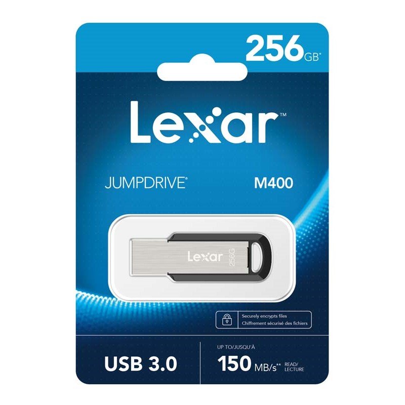 Lexar M400 256GB JumpDrive® USB3.0 Flash Drive, up to 150MB/s read the stylish metal and key ring... - Image 2