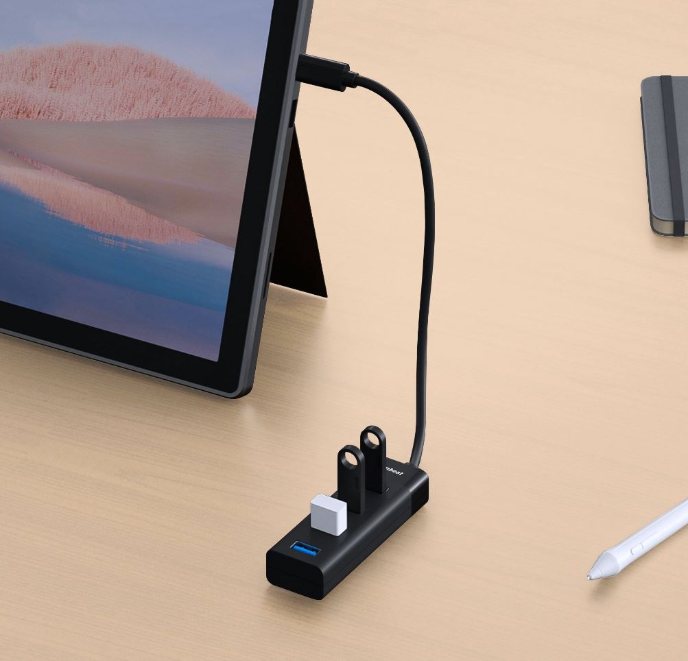 mbeat® USB-C to 4-Port 3.0 Hub - Black USB 3.0 transfer speeds up to 5Gbps Material: ABS Plastic... - Image 3